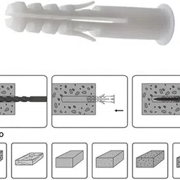 hi plasst pins n plugs Hi-Plasst 38mm (Pack of 100) Heavy-Duty Rawl Plug | Wall Anchors & Screw Plugs for Concrete, Brick, Masonry, and Drywall | Durable Nylon Wall Plugs for Secure Fixings image 5