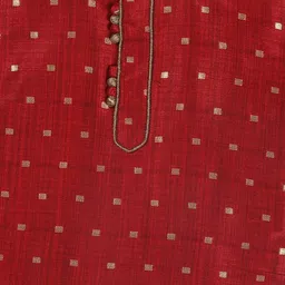 VASTRAMAY Boys Maroon Ethnic Motifs Kurti with Dhoti Pants image 2