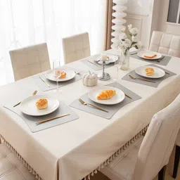 HOKIPO Grey 6 Pieces Waterproof Rectangle Table Placemats image 1