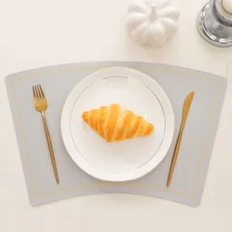 HOKIPO Grey 6 Pieces Waterproof Rectangle Table Placemats image 2