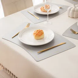 HOKIPO Grey 6 Pieces Waterproof Rectangle Table Placemats image 4