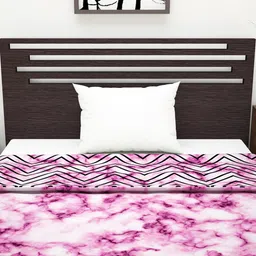 Divine Casa Pink & White Abstract AC Room 110 GSM Single Bed Dohar image 4