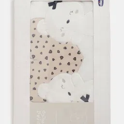 Chicco Beige & White Cartoon Characters Fleece Mild Winter 400 GSM Single Bed Pram image 4