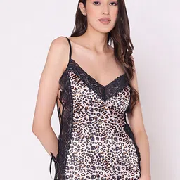 Herryqeal Shoulder Straps Printed Satin Baby Doll-picture-16