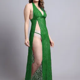 PIBU Self Design Halter Neck Net Baby Doll image 2