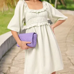 DressBerry Twirl-Worthy Smocked Cinched Waist A-Line Mini Dress-picture-43