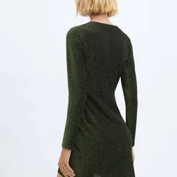 MANGO Knotted Lurex Wrap Mini Dress image 3