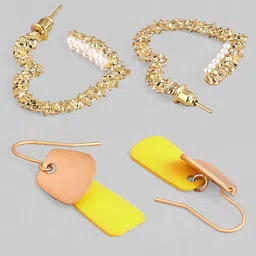TOKYO TALKIES X rubans FASHION ACCESSORIES Gold-Toned Heart Shaped Drop Earrings image 4
