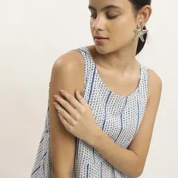 BLACK & BLAH BLAH Printed Cotton Flared Ethnic Midi Gown Dresses image 2