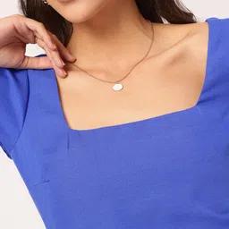 DressBerry Confident & Chic Square Neck Fit & Flare Mini Dress image 3