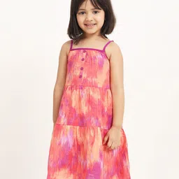 Campana Girls Abstract Print Shoulder Straps Fit & Flare Dress-picture-13
