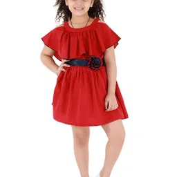 Kids Cave Flutter Sleeve Fit & Flare Dress-image-2