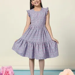 FASHION DREAM Floral Printed Flutter Sleeve Fit & Flare Dress-image-27