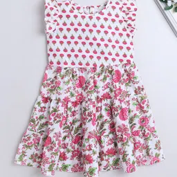 The Magic Wand Girls  Floral Print Flutter Sleeve Fit & Flare Dress-picture-25