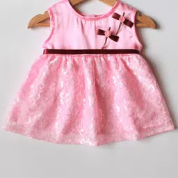 MANY FROCKS & Girls Self Design Satin Fit & Flare Dress-picture-36