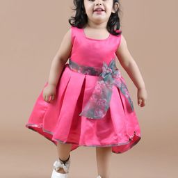 BAESD Girls Pleated Detailed Satin Fit & Flare Dress-picture-6