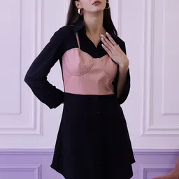 Athena Shirt Collar A-Line Party Mini Dress-image-97