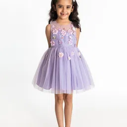 A Little Fable Girls Floral Net Fit & Flare Dress-picture-32