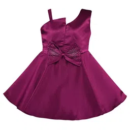 Wish Karo Purple Satin Fit & Flare Dress-image-91