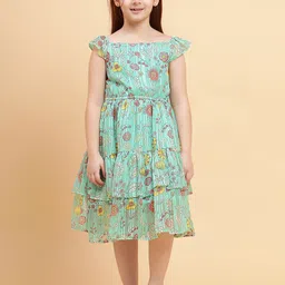 YK Girls Floral Printed Fit & Flare Dress-image-99