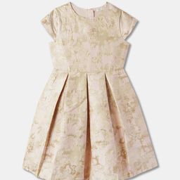 R&B Girls Floral Printed Round Neck Cap Sleeves Fit & Flare Dress-picture-32