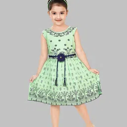 BAESD Girls Floral Printed Fit & Flare Opaque Casual Dress-image-65