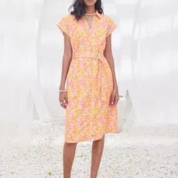 SALT ATTIRE Shirt Collar Floral Print Fit & Flare Dress-picture-50