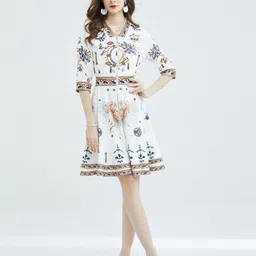 JC Collection Ethnic Motifs Printed Gathred Or Pleated Fit & Flare Dress-picture-38