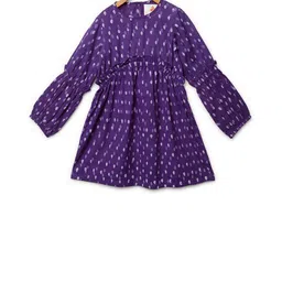 charkhee Polka Dot Printed Ruffled Cotton Fit & Flare Dress-picture-27