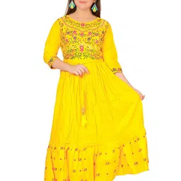 BAESD Girls Floral Embroidered Maxi Dress-picture-29