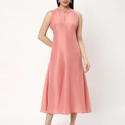 R&B Round Neck Sleeveless A-Line Midi Dress-picture-25