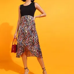 Popwings Print A-Line Midi Dress-picture-24