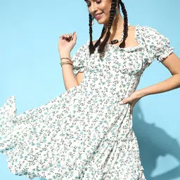 STREET 9 Women Classic White Floral Dress-image-26