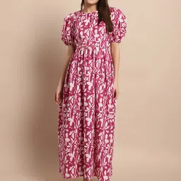 Secret Wish Floral Printed Pure Cotton Maternity Maxi Nightdress-picture-41