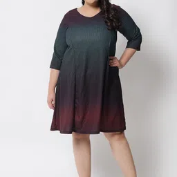 Amydus Plus Size Self-Design A-Line Dress image 1