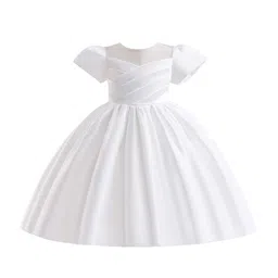 StyleCast Girls White Puff Sleeve Fit & Flare Midi Dress-picture-44