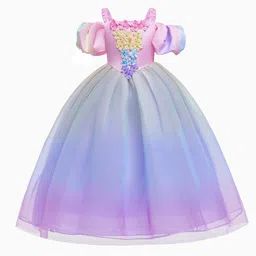 StyleCast Girls Purple Puff Sleeve Applique Balloon Dress-picture-13