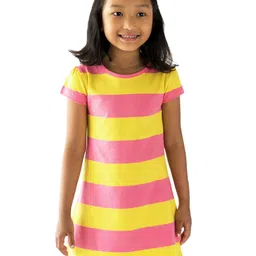 Campana Girls Striped Round Neck Cotton A-Line Dress-picture-21