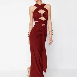 Trendyol V-Neck Sleeveless Maxi Dress-picture-36