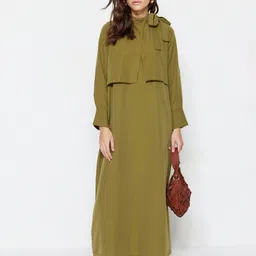 Trendyol Tie-Up Neck Bell Sleeves Maxi Dress-picture-27
