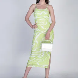 Orchid Blues Abstract Printed Sheath Midi Dress image 1