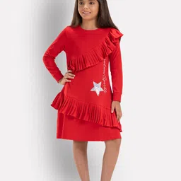 Growing Tree Red Solid A-Line Dress-picture-43