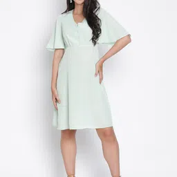 DRAAX Fashions Flared Sleeves A-Line Dress image 1
