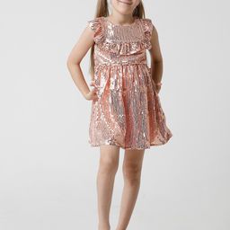 KATE & OSCAR Girls Pink Embellished Georgette A-Line Mini Dress-picture-36