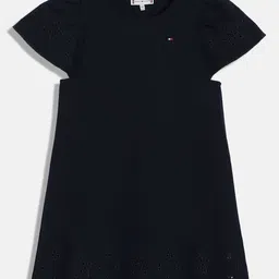 Tommy Hilfiger Girls Cap Sleeves Schiffli A-Line Dress-picture-17
