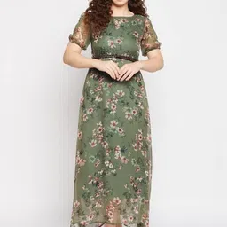 Fashfun Floral Print Chiffon Maxi Dress-picture-41