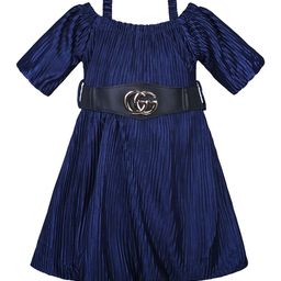 Wish Karo Girls Striped Satin Fit and Flare Dress-picture-21