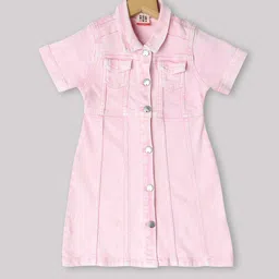 Ed-a-Mamma Girls Shirt Collar Cotton Shirt Dress-image-48