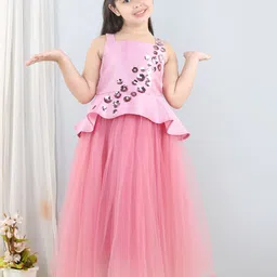 Toy Balloon kids Embellished Net Fit & Flare Maxi Dress-picture-45
