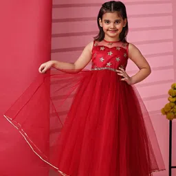 Toy Balloon kids Girls Embellished Net Fit & Flare Maxi Dress-picture-25